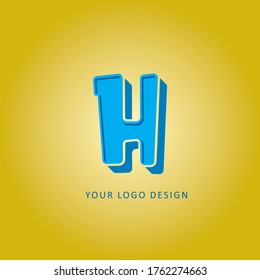 Creative 3D H Letter Logo Design With Shapes and Shadow | Alphabet