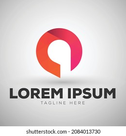 Creative 3D Letter Q or Letter O logo Design Template isolated on a white Background. Abstract Modern and Professional Logo Design Template. Red and Orange Gradient Letter Q logo design.