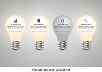 Creative 3d Light Bulb Infographics Design Stock Vector (Royalty Free ...