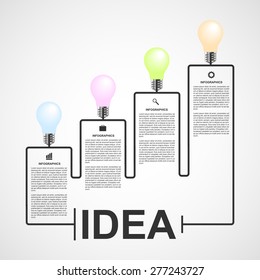 Creative 3D light bulb infographics design template.