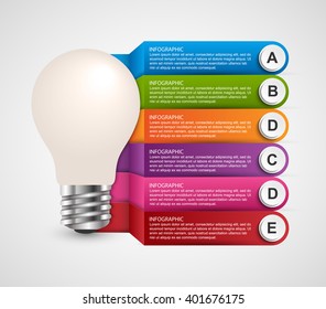 Creative 3D light bulb infographics design template.