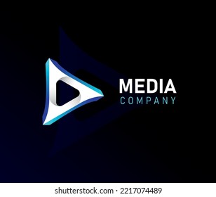 Creative 3d Media app icon logo design
