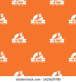 Creative 3d printing pattern vector orange for any web design best