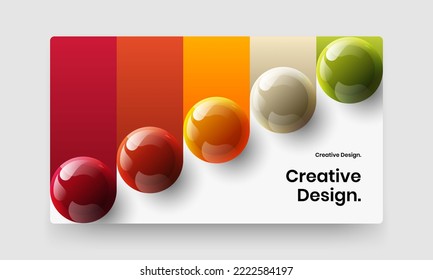 Creative 3D spheres brochure layout. Original flyer vector design concept.