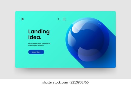 Creative 3D spheres horizontal cover concept. Minimalistic poster design vector layout.