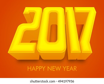 Creative 3D Text 2017 para la celebración de Año Nuevo Feliz.