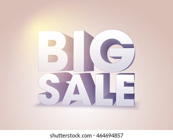 Creative 3D Text Big Sale on shiny background, Can be used as Poster, Banner or Flyer design.