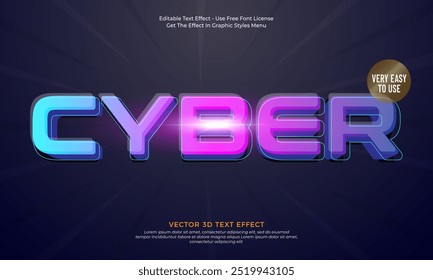 Creative 3d text cyber style effect