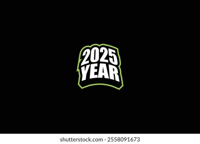 Creative 3D Text Emblem design with 2025 new year, 3D Text Emblem