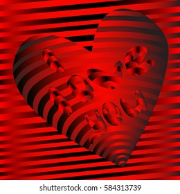 Creative 3D Text I love you  for Happy Valentine's Day celebration or wedding.