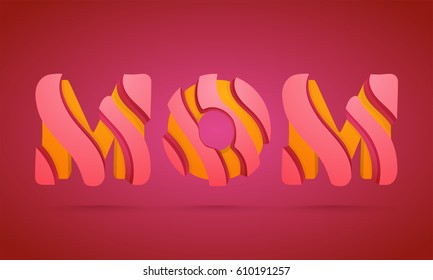 Madre creativa de texto 3D con efectos abstractos para la celebración del Día de la Madre.