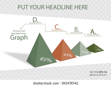 creative 3D vector infographics triangle for business or non-profit organization