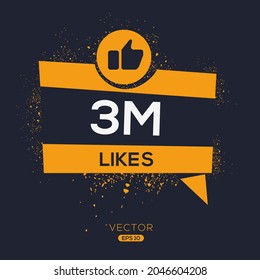 Creative (3M), 3million likes design for social network, Vector illustration.