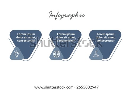 Creative 3-Step Infographic Template for Business Projects, Workflow, Strategy Mapping, Marketing Timeline, Planning Framework, and Presentation Design.