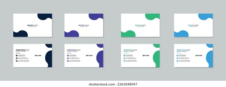 Creative 4 Colorful Business Card Bundle Design	