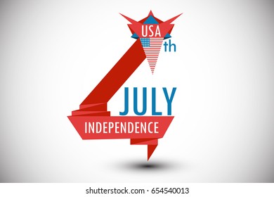 Creative 4th July paper design illustration. independence day of united states of america. vector illustration usable for banner, poster, and greetings.