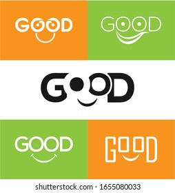 creative 5 types of good with smile face Logo design template suitable for company logo, print, digital, icon, apps, and other marketing material purpose