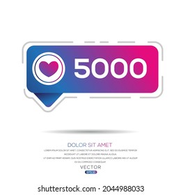 Creative 5000 likes design for social network, Vector illustration.