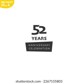 Creative 52 Years Anniversary Celebration Logo Design