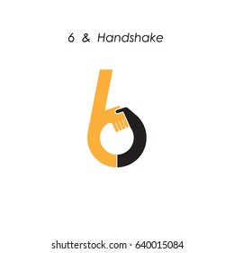 Creative 6- number icon abstract logo design vector template.Business offer,partnership icon.Vector illustration