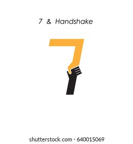 Creative 7- number icon abstract logo design vector template.Business offer,partnership icon.Vector illustration 