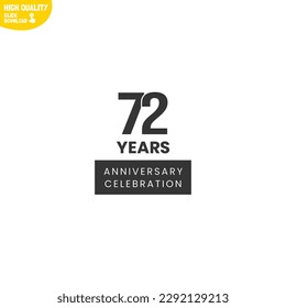 Diseño del logotipo creativo de la celebración del aniversario de 72 años