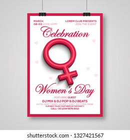 Creative 8 March Flyer vector design icon with international women's day.-Vector illustration. - Vector