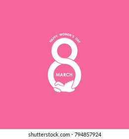 Creative 8 March icons vector logo design template with international women's day icon.Vector illustration
