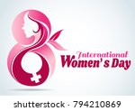Creative 8 March logo vector design icon with international women's day.-Vector illustration.