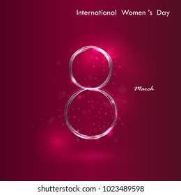 Creative 8 March logo vector design with international women's day background.Women's day symbol.Minimalistic design for international women's day concept.Vector illustration
