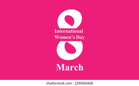 Creative 8 March logo vector design with international women's day. Happy women's day greeting card, trendy Design Template