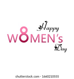 Creative 8 March logo vector design with international women's day icon.Women's day symbol.Minimalistic design for international women's day concept.Vector illustration