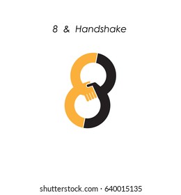Creative 8- number icon abstract logo design vector template.Business offer,partnership icon.Vector illustration 