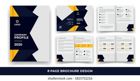 Creative 8 Seiten Business Broschüre mit modernem abstraktem Design. Verwenden Sie es Business-Präsentationen und Multi-Purpose-Design
