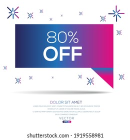 Creative (80% Off) text written in speech bubble ,Vector illustration.
