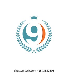 creative 9 letter logo design, icon design template elements