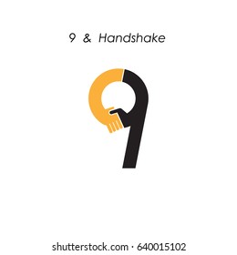 Creative 9- number icon abstract logo design vector template.Business offer,partnership icon.Vector illustration 