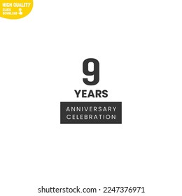 Creative 9 Years Anniversary Celebration Logo Design