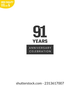 Creative 91 Years Anniversary Celebration Logo Design