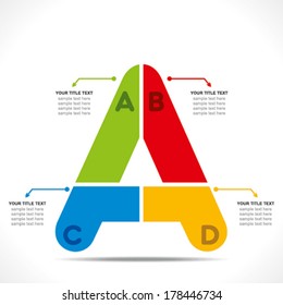 creative 'A' alphabet info-graphics concept vector