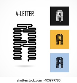 Creative A- letter icon abstract logo design vector template.Creative A- alphabet vector design.Business and education creative logotype symbol.Vector illustration