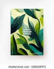 Creative a4 background with green leaves.