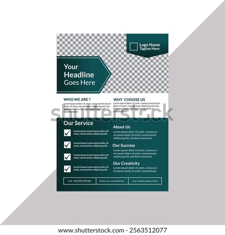 Creative a4 flyer template, modern business flyer template, abstract business flyer design layout
