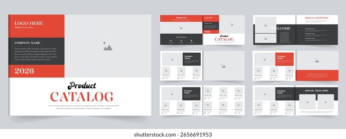 Creative A4 landscape product catalog design 12 pages layout