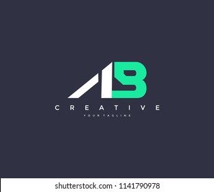 Creative AB Letter Bold Strong Linked Logo