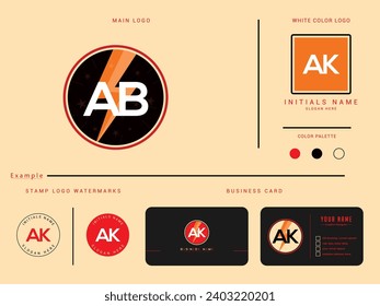 Creative AB Logo Image, Minimal Ab ba Electric Logo Icon Vector For Your Electrical Business