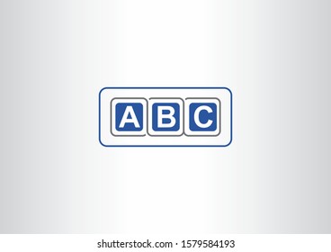 Creative ABC logo design template with square shape concept.