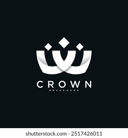 Creative abstrack crown logo design. Premium Vector