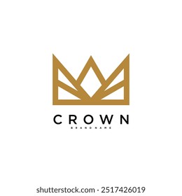 Creative abstrack crown logo design. Premium Vector