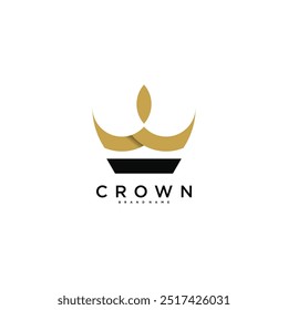 Creative abstrack crown logo design. Premium Vector